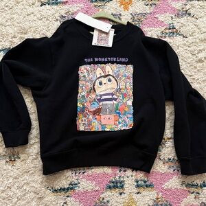 The Monsterland Black Kids Sweatshirt with Colorful Character Print